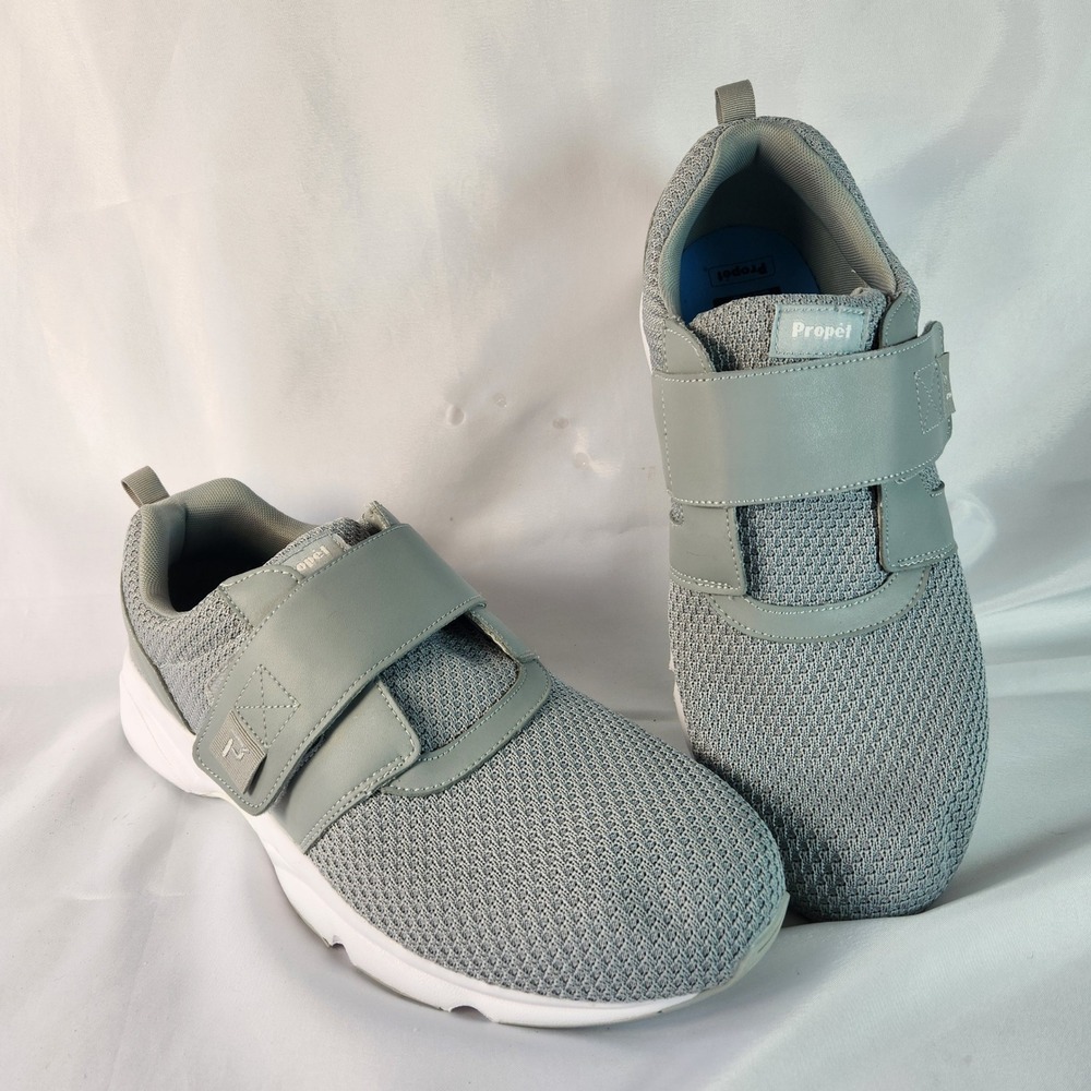 Propet Stability X Strap Gray White Walking Sneakers Mens Size 16X 3E Extra Wide